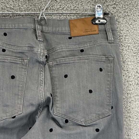 J. Crew Toothpick Skinny Leg Jeans Women 30T Gray Polka Dot Pockets Stretch K47 - Picture 7 of 16